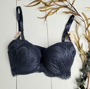 Blue Lace Pushup Bra